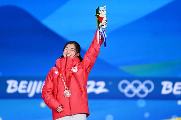 Kaori Sakamoto (JPN), FEBRUARY 18, 2022 - Figure skating, Eiskunstlauf : Women s Medal Ceremony during the Beijing 2022 Olympic Winter games, Winterspiele,Spiele, Summer games at Beijing Medal Plaza in Beijing, China.  (181076889)