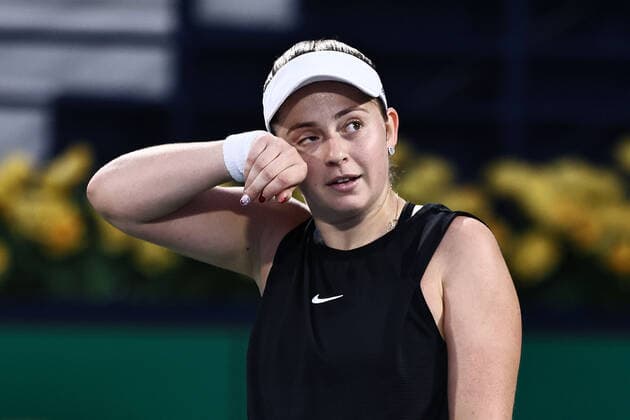 Jelena Ostapenko, LAT, during semi finals of 2022 Dubai Championships in Dubai, 18 02 2022
