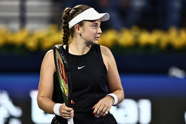 Jelena Ostapenko, LAT, during semi finals of 2022 Dubai Championships in Dubai, 18 02 2022