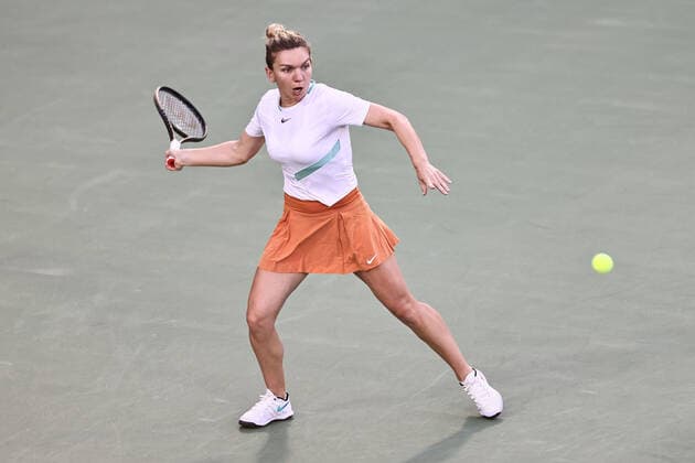Simona Halep, ROU, during semi finals of 2022 Dubai Championships in Dubai, 18 02 2022