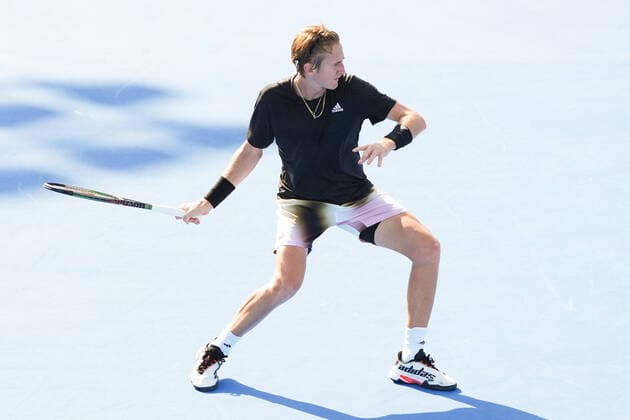 February 18, 2022, Delray Beach, Florida, United States: February, 18 - Delray Beach: Stefan Kozlov(USA) plays Cameron Norrie(GBR) during their quarterfinal match at the 2022 Delray Beach Open by Vitacost.com. Delray Beach United States - ZUMApa3_ 0151399273st Copyright: xAndrewxPatronx