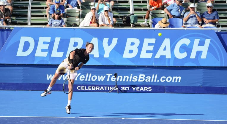 February 18, 2022, Delray Beach, Florida, United States: February, 18 - Delray Beach: Stefan Kozlov(USA) plays Cameron Norrie(GBR) during their quarterfinal match at the 2022 Delray Beach Open by Vitacost.com. Delray Beach United States - ZUMApa3_ 0151399279st Copyright: xAndrewxPatronx