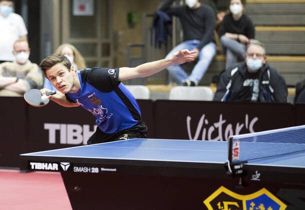 18 02 2022, xrhsx, table tennis 1 Bundesliga, 1 FC Saarbrücken TTC Neu Ulm emspor, v l Tomas Polansky 1 FC Saarbrücken table tennis Saarbrücken