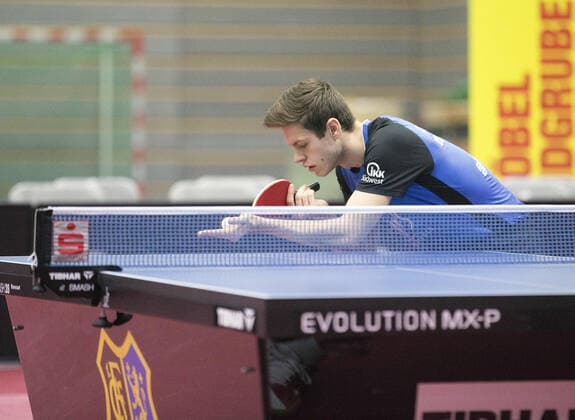18 02 2022, xrhsx, table tennis 1 Bundesliga, 1 FC Saarbrücken TTC Neu Ulm emspor, v l Tomas Polansky 1 FC Saarbrücken table tennis Saarbrücken