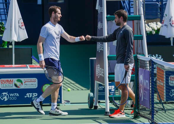 Andy Murray and coach Dani Vallverdu during training, Copyright: xJuergenxHasenkopfx