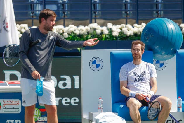 Andy Murray and coach Dani Vallverdu during training, Copyright: xJuergenxHasenkopfx