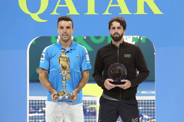 Roberto Bautista Agut (ESP) defeats Nikoloz Basilashvili (Georgia) 6-3, 6-4 to win the final of The 2022 Qatar Open (also known as 2022 Qatar ExxonMobil Open)  Copyright: xx
