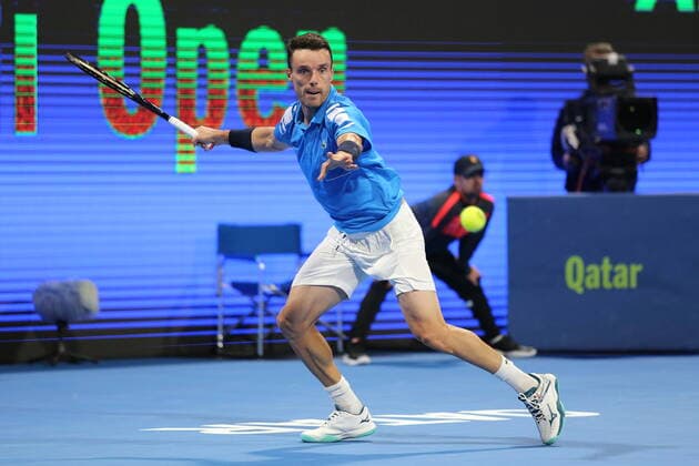 Roberto Bautista Agut (ESP) defeats Nikoloz Basilashvili (Georgia) 6-3, 6-4 to win the final of The 2022 Qatar Open (also known as 2022 Qatar ExxonMobil Open)  Copyright: xx