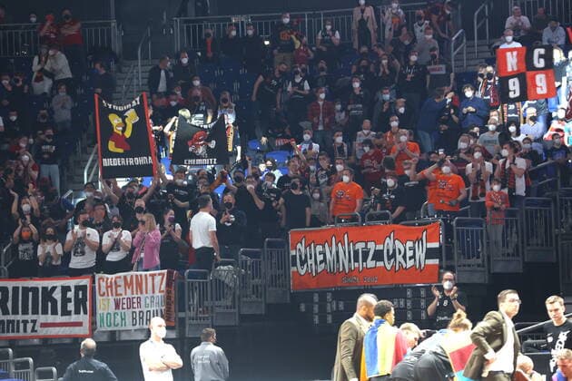 DEU, TOP4 Final, ALBA vs Niners Chemnitz, 19 02 2022, Mercedes Benz Arena, Berlin, DEU, TOP4 Final, ALBA vs Niners Chemnitz, in picture Chemnitz fans nordphotoxGmbHx xEngler nph00076