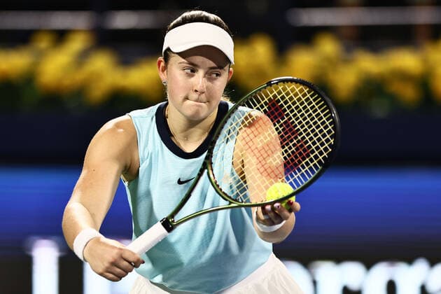 Jelena Ostapenko, LAT, during womens final of 2022 Dubai Championships in Dubai, 19 02 2022