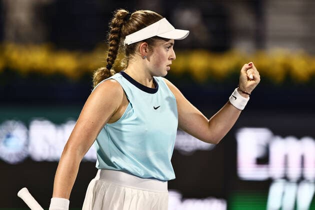 Jelena Ostapenko, LAT, during womens final of 2022 Dubai Championships in Dubai, 19 02 2022