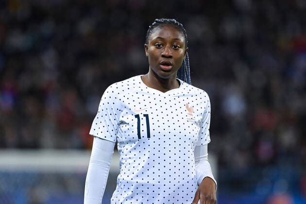 Attitude de Kadidiatou Diani ( 11 - France ) - FOOTBALL : France vs Bresil - Feminine - Caen - 19 02 2022 FedericoPestellini Panoramic 