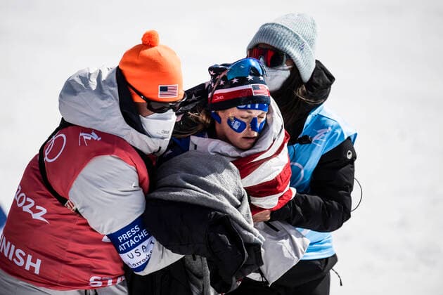 Bilder des Jahres 2022, Sport 02 Februar Sport Themen der Woche KW 07 220220 Jessie Diggins of USA after competing in women s cross-country skiing 30 km during day 16 of the 2022 Winter Olympics on February 20, 2022 in Zhangjiakou. Photo: Jon Olav Nesvold BILDBYRAN COP 217 JE0047 skidor cross-country skiing langrenn Olympic Games, Olympische Spiele, Olympia, OS olympics winter olympics os ol olympiska spel vinter-os olympiske leker peking peking 2022 beijing 2022 beijing 2022 olympic games beijing 2022 winter olympic games peking-os beijing-ol vinter-ol 16 bbeng dam norge jubel *** 220220 Jessie Diggins of USA after competing in women s cross country skiing 30 km during day 16 of the 2022 Winter Olympics on February 20, 2022 in Zhangjiakou Photo Jon Olav Nesvold BILDBYRAN COP 217 JE0047 skidor cross country skiing langrenn olympic games olympics winter olympics os ol olympics winter os olympics peking peking peking 2022 beijing 2022 beijing 2022 olympic games beijing 2022 winter olympic games beijing os beijing ol winter ol 16 bbeng dam norway cheer,  Copyright: JONxOLAVxNESVOLD BB220220JE074