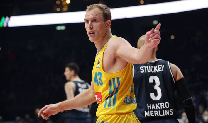 Luke Sikma action upper body upper body sports basketball BBL Cup Top Four men final season 2021 2022 20 02 2022 Alba Berlin vs HAKRO Merlins Crailsheim