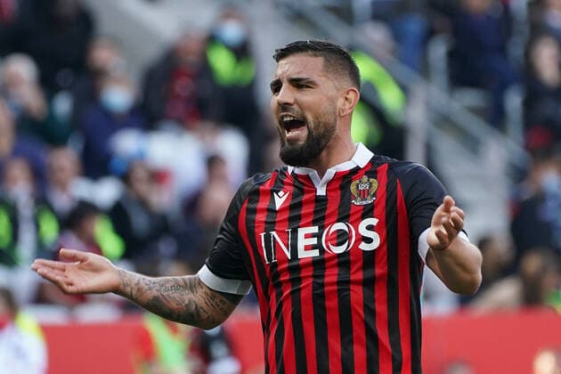 Andy Delort (OGC Nice) FOOTBALL : OGC Nice vs SCO Angers - Ligue 1 Uber Eats - Nice - 20 02 2022 NorbertScanella Panoramic 