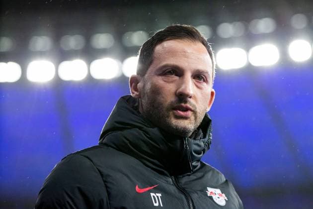 20 02 2022, xfrx, football 1 Bundesliga, Hertha BSC Berlin RB Leipzig emspor, v l coach Domenico Tedesco RB Leipzig DFL DFB REGULATES PROHIBIT ANY USE OF PHOTOGRAPHS as IMAGE SEQUENCES and or QUASI VIDEO Berlin