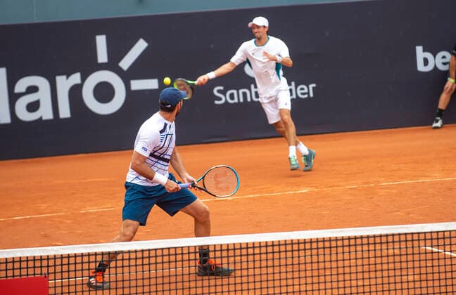 Rio Open 2022 RIO DE JANEIRO, RJ - 20.02.2022: RIO OPEN 2022 - Double game Simone Bolelli (ITA), Fabio Fognini (ITA) vs Santiago Gonzalez (MEX), on court 1 of the Rio Open 2022, held at the Jockey Club Brasileiro, which takes place from February 12 to 20, this Saturday (20), in Rio de Janeiro, RJ. (Photo: Celso Pupo Fotoarena) x2172592x  CelsoxPupo