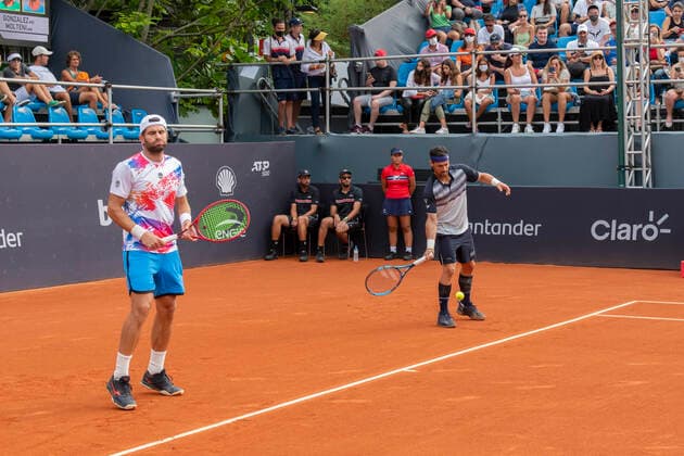 Rio Open 2022 RIO DE JANEIRO, RJ - 20.02.2022: RIO OPEN 2022 - Double game Simone Bolelli (ITA), Fabio Fognini (ITA) vs Santiago Gonzalez (MEX), on court 1 of the Rio Open 2022, held at the Jockey Club Brasileiro, which takes place from February 12 to 20, this Saturday (20), in Rio de Janeiro, RJ. (Photo: Celso Pupo Fotoarena) x2172596x  CelsoxPupo