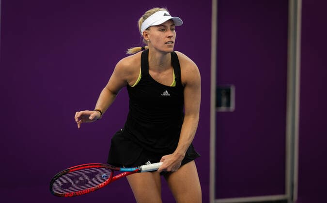 February 20, 2022, DOHA, QATAR: Angelique Kerber of Germany during practice at the 2022 Qatar TotalEnergies Open 2022 WTA, Tennis Damen 1000 tennis tournament DOHA QATAR - ZUMAa181 20220220_zaa_a181_139 Copyright: xRobxPrangex