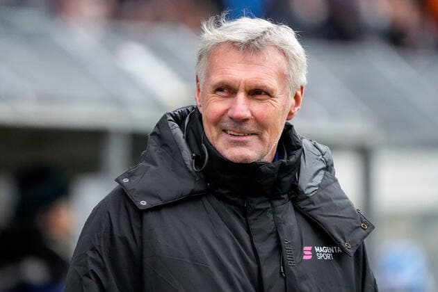 Rudolf Bommer Rudi Bommer as expert for Magenta Sport, MagentaSport, TV, television, single image, single photo, action, portrait, portrait, joy, glad, happy, friendly, cheerful, happy, beaming, optimistic, 20 02 2022, Mannheim Germany , Football, 3 Liga, SV Waldhof Mannheim 1 FC Kaiserslautern, DFB DFL REGULATIONS PROHIBIT ANY USE OF PHOTOGRAPHS AS IMAGE SEQUENCES AND OR QUASI VIDEO xozx