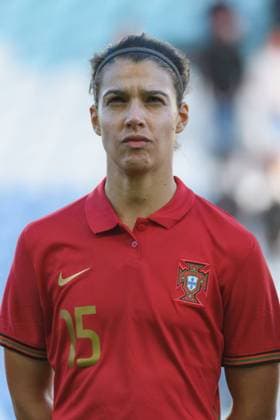 Faro, Portugal, Feb 20th 2022: Carole Costa (15 Portugal) before the Algarve Cup match between Portugal and Sweden at Estadio Algarve, Portugal. Sven Beyrich SPP Portugal v Sweden - Algarve Cup - Estadio Algarve 