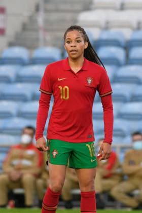 Faro, Portugal, Feb 20th 2022: Jessica Silva (10 Portugal) during the Algarve Cup match between Portugal and Sweden at Estadio Algarve, Portugal. Sven Beyrich SPP Portugal v Sweden - Algarve Cup - Estadio Algarve 