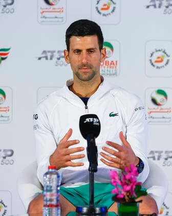 Novak Djokovic SRB , Press Conference Tennis Dubai Tennis Championships ATP Dubai Duty Free Tennis Stadium Dubai United Arab Emirates 20 February 2022 Copyright: xHasenkopf Ferrarix