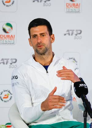 Novak Djokovic SRB , Press Conference Tennis Dubai Tennis Championships ATP Dubai Duty Free Tennis Stadium Dubai United Arab Emirates 20 February 2022 Copyright: xHasenkopf Ferrarix