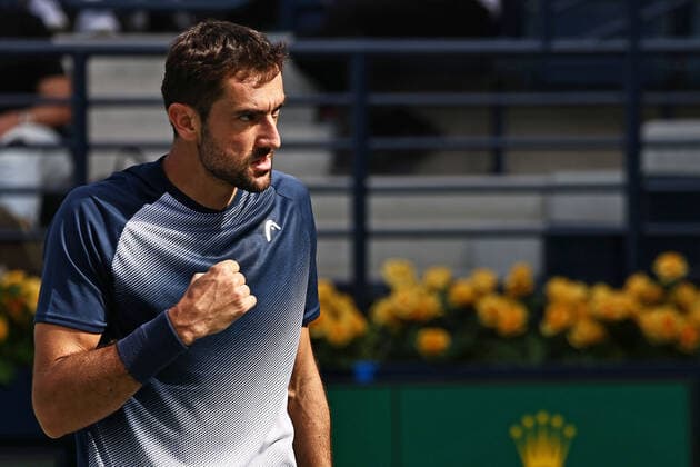 Marin Cilic, CRO, during mens first roundl of 2022 Dubai Championships in Dubai, 21 02 2022