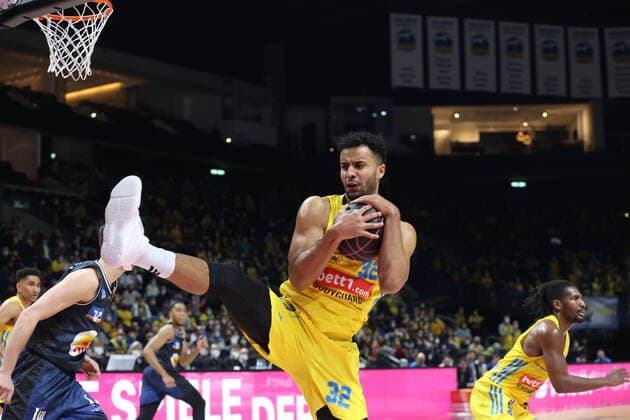 DEU, TOP4, Cup, ALBA vs Crailsheim, 20 02 2022, Mercedes Benz Arena, Berlin, DEU, TOP4, Cup, ALBA vs Crailsheim, in picture Johannes Thiemann ALBA Berlin 32 nordphotoxGmbHx xEngler nph00076