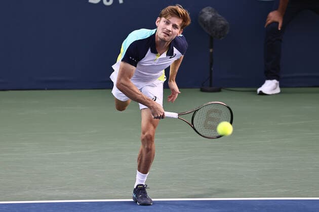 David Goffin, BEL, during mens first roundl of 2022 Dubai Championships in Dubai, 21 02 2022