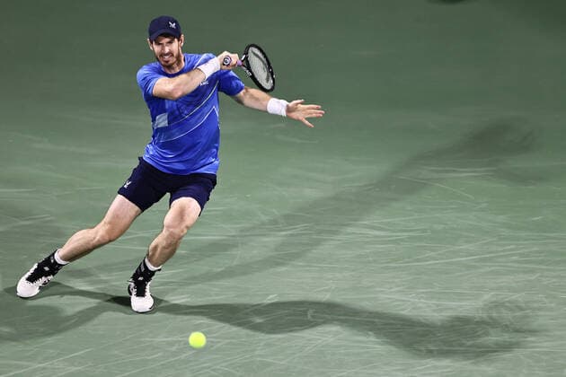 Andy Murray, GBR, during mens first roundl of 2022 Dubai Championships in Dubai, 21 02 2022
