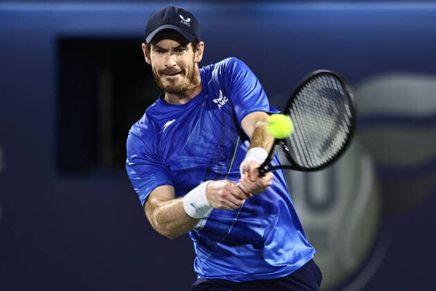 Andy Murray, GBR, during mens first roundl of 2022 Dubai Championships in Dubai, 21 02 2022