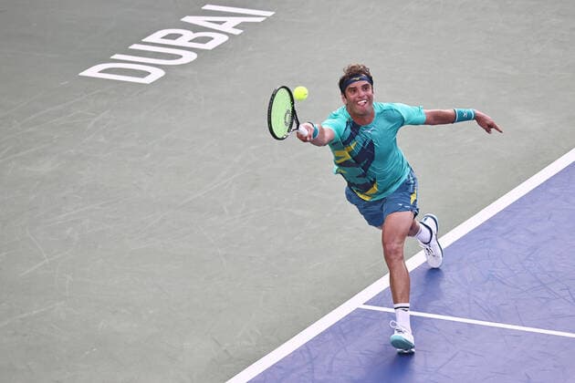 Malek Jaziri, TUN, during mens first roundl of 2022 Dubai Championships in Dubai, 21 02 2022