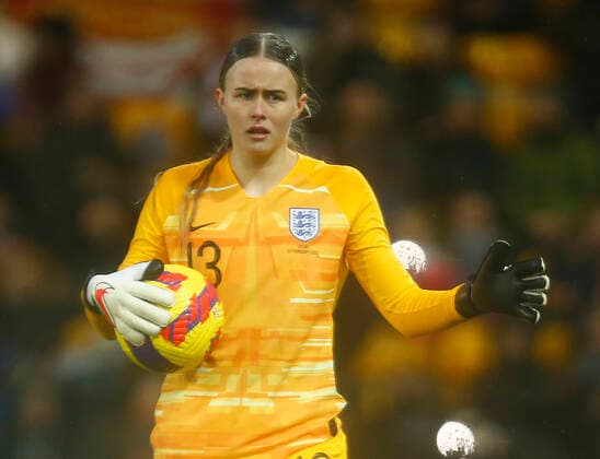 England v Spain - Arnold Clark Cup Hannah Hampton (Aston Villa) of England Women during Arnold Clark Cup between England Women and Spain at Carrow Road, Norwich on 20th February 2022 Norwich United Kingdom  Copyright: xActionxFotoxSportx originalFilename:galvin-englandw220220_npoZO.jpg