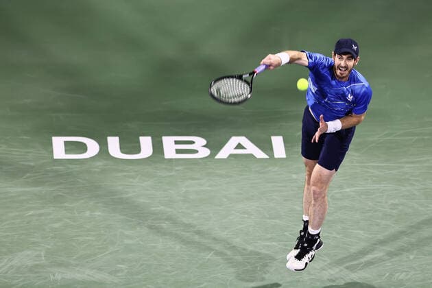 Andy Murray, GBR, during mens first roundl of 2022 Dubai Championships in Dubai, 21 02 2022