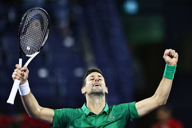 Novak Djokovic, SRB, during mens first roundl of 2022 Dubai Championships in Dubai, 21 02 2022