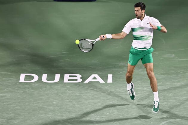 Novak Djokovic, SRB, during mens first roundl of 2022 Dubai Championships in Dubai, 21 02 2022