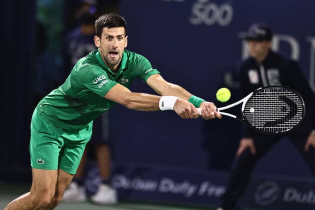 Novak Djokovic, SRB, during mens first roundl of 2022 Dubai Championships in Dubai, 21 02 2022