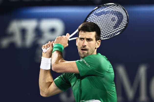 Novak Djokovic, SRB, during mens first roundl of 2022 Dubai Championships in Dubai, 21 02 2022