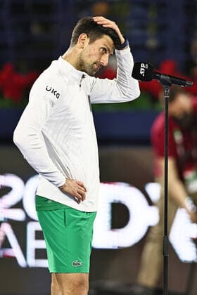 Novak Djokovic, SRB, during mens first roundl of 2022 Dubai Championships in Dubai, 21 02 2022