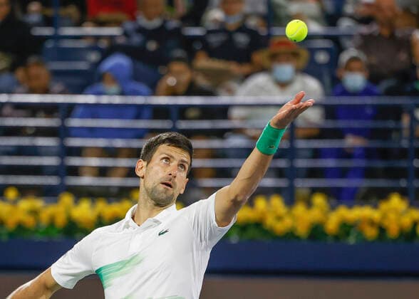 Novak Djokovic SRB Tennis Dubai Duty Free Tennis Championships ATP Dubai Duty Free Tennis Stadium Dubai United Arab Emirates 21 February 2022 Copyright: xJuergenxHasenkopfx