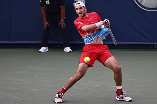 Jan Lennard Struff, GER, during mens first round of 2022 Dubai Championships in Dubai, 22 02 2022