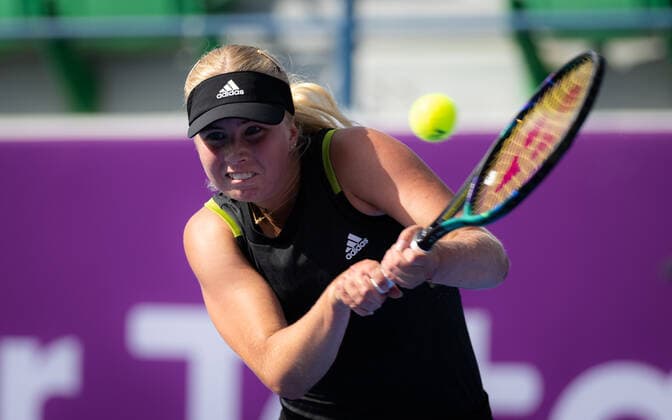 February 22, 2022, DOHA, QATAR: Clara Tauson of Denmark in action during the second round of the 2022 Qatar TotalEnergies Open 2022 WTA, Tennis Damen 1000 tennis tournament DOHA QATAR - ZUMAa181 20220222_zaa_a181_005 Copyright: xRobxPrangex
