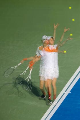Jannik Sinner ITA , Multiple Exposure Tennis Dubai Duty Free Tennis Championships ATP Dubai Duty Free Tennis Stadium Dubai United Arab Emirates 23 February 2022 Copyright: xJuergenxHasenkopfx