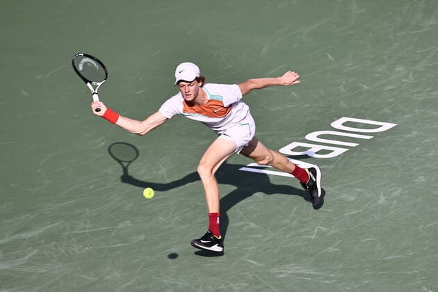 Jannik Sinner, ITA, during mens second round of 2022 Dubai Championships in Dubai, 23 02 2022