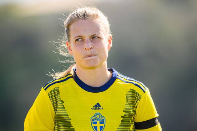 220223 Anna Anvegard ahead of the Algarve Cup final football match between Sweden and Italy on February 23, 2022 in Lagos Photo Ludvig Thunman BILDBYRAN kod LT LT0287 fotboll football soccer fotball algarve cup sverige sweden italien italy dam bbeng women s women,  Copyright: LUDVIGxTHUNMAN BB220223LT125