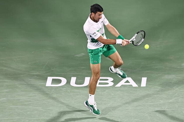 Novak Djokovic, SRB, during mens second round of 2022 Dubai Championships in Dubai, 23 02 2022