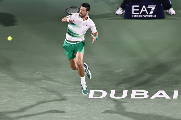 Novak Djokovic, SRB, during mens second round of 2022 Dubai Championships in Dubai, 23 02 2022