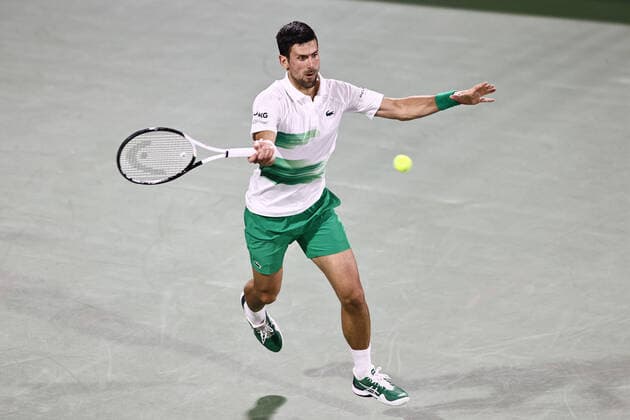 Novak Djokovic, SRB, during mens second round of 2022 Dubai Championships in Dubai, 23 02 2022